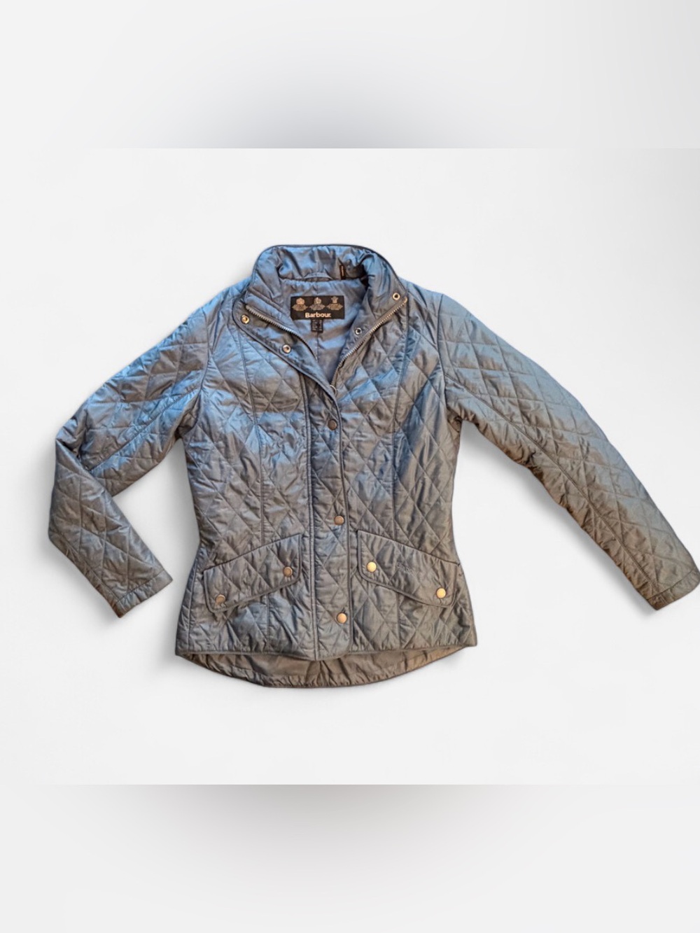Barbour Tailor Quilt Quilted Jacket Blue Gray Women’s US 6 Retail $250